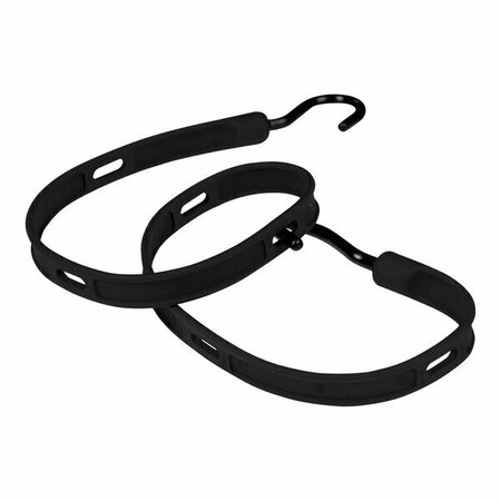 THE BETTER BUNGEE 36'' Black Slotted Polyurethane Strap with Overmolded Nylon Hook Ends BBSS36NBK 387BBSS36NBK